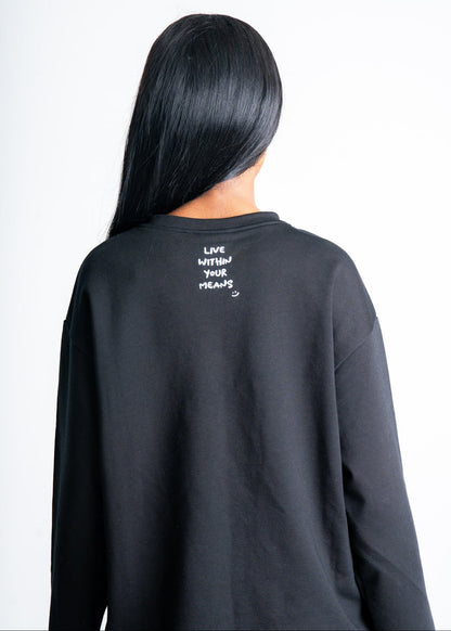 Pierre Bouelle Pierre long sleeve in black, view 6
