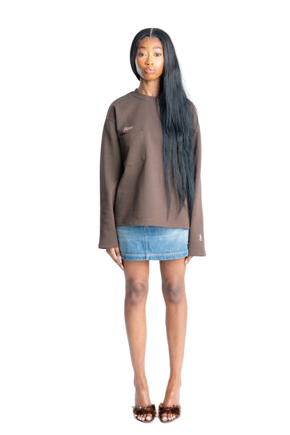 Pierre Bouelle Pierre long sleeve in brown, view 3