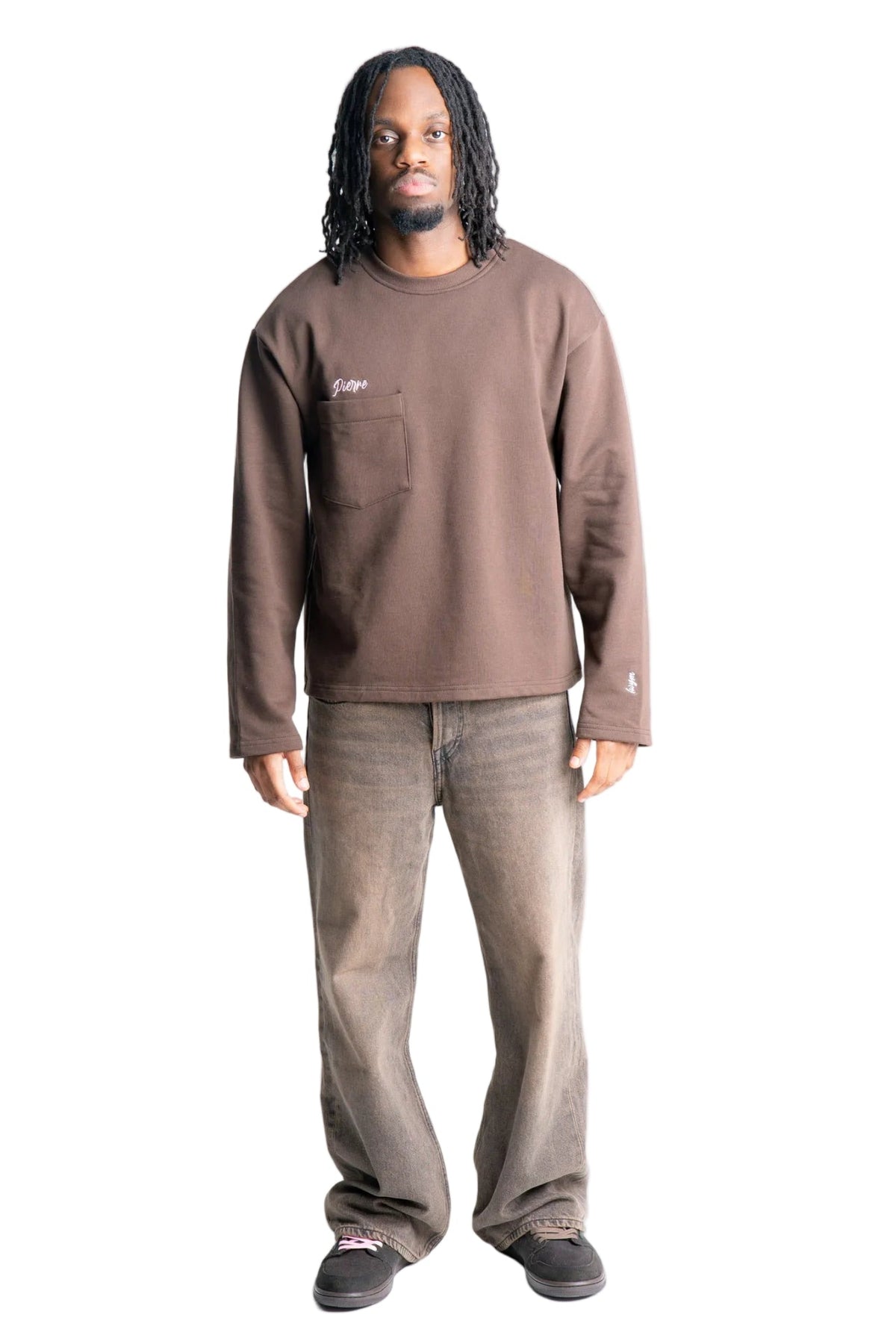 Pierre Bouelle Pierre long sleeve in brown, view 2