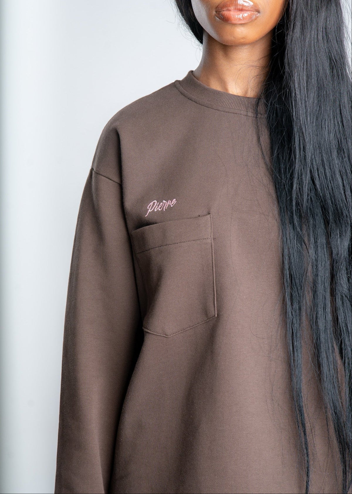 Pierre Bouelle Pierre long sleeve in brown, view 5