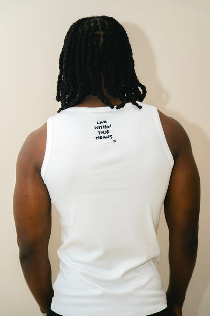 Pierre Bouelle Pierre men's tank top in white, view 4