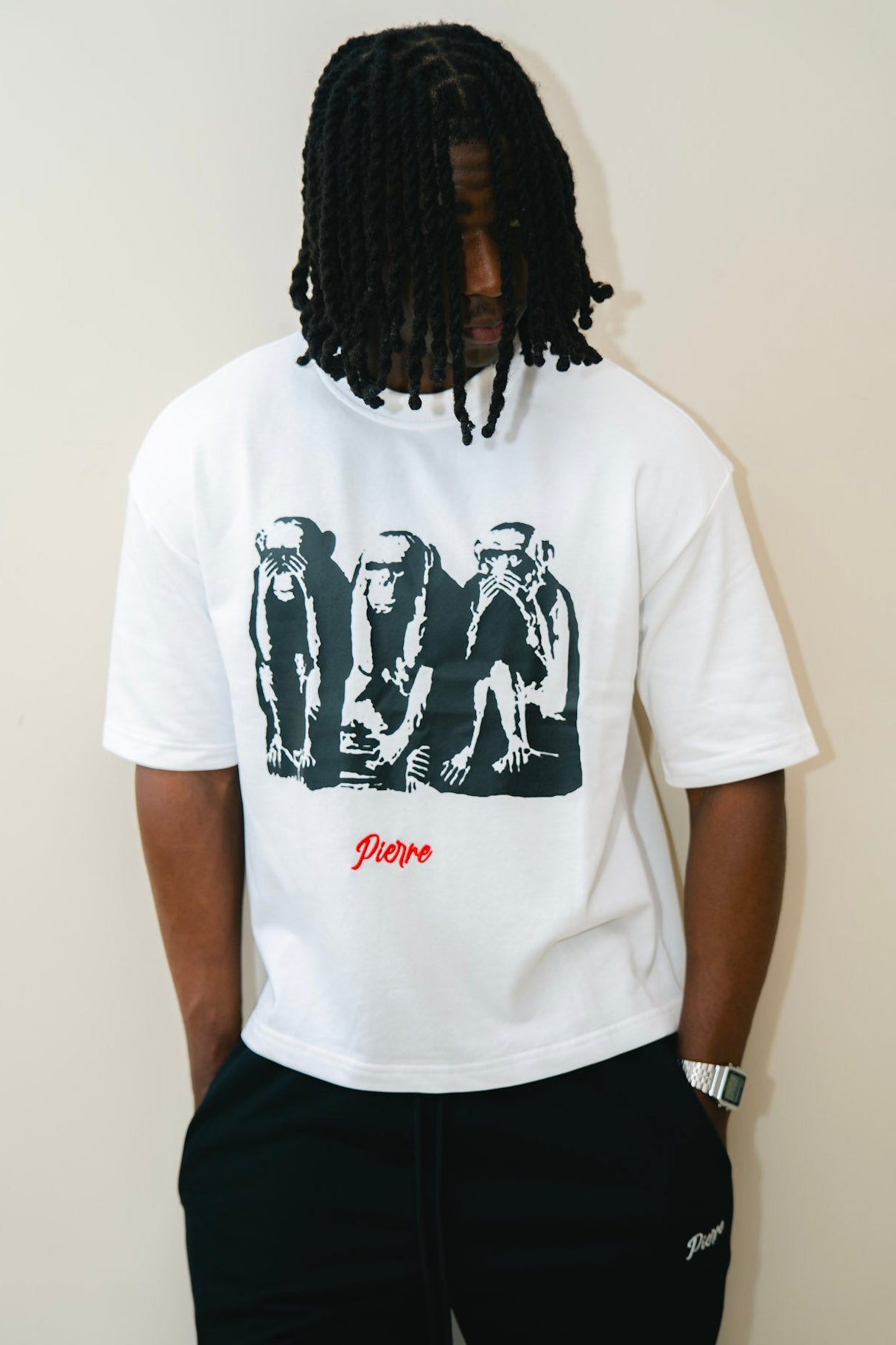 "THREE WISE MONKEYS" T-SHIRT - WHITE