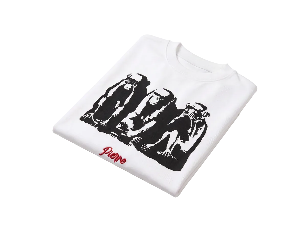 Pierre Bouelle Three Wise Monkeys t-shirt in white