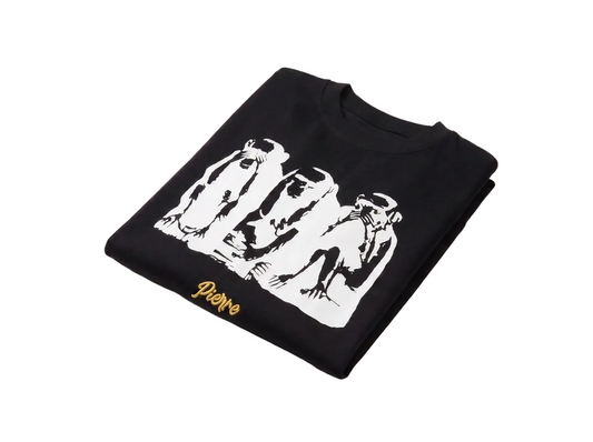 Pierre Bouelle Three Wise Monkeys t-shirt in black