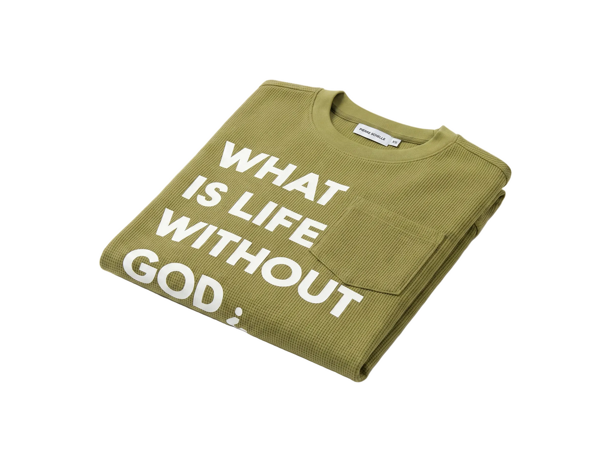 Pierre Bouelle WILWG¿ waffle knit long sleeve in military green