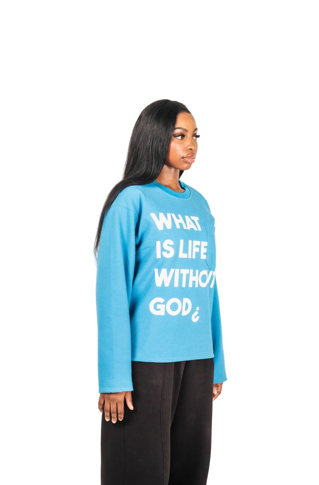 "WILWG¿" WAFFLE KNIT L/S -  BABY BLUE