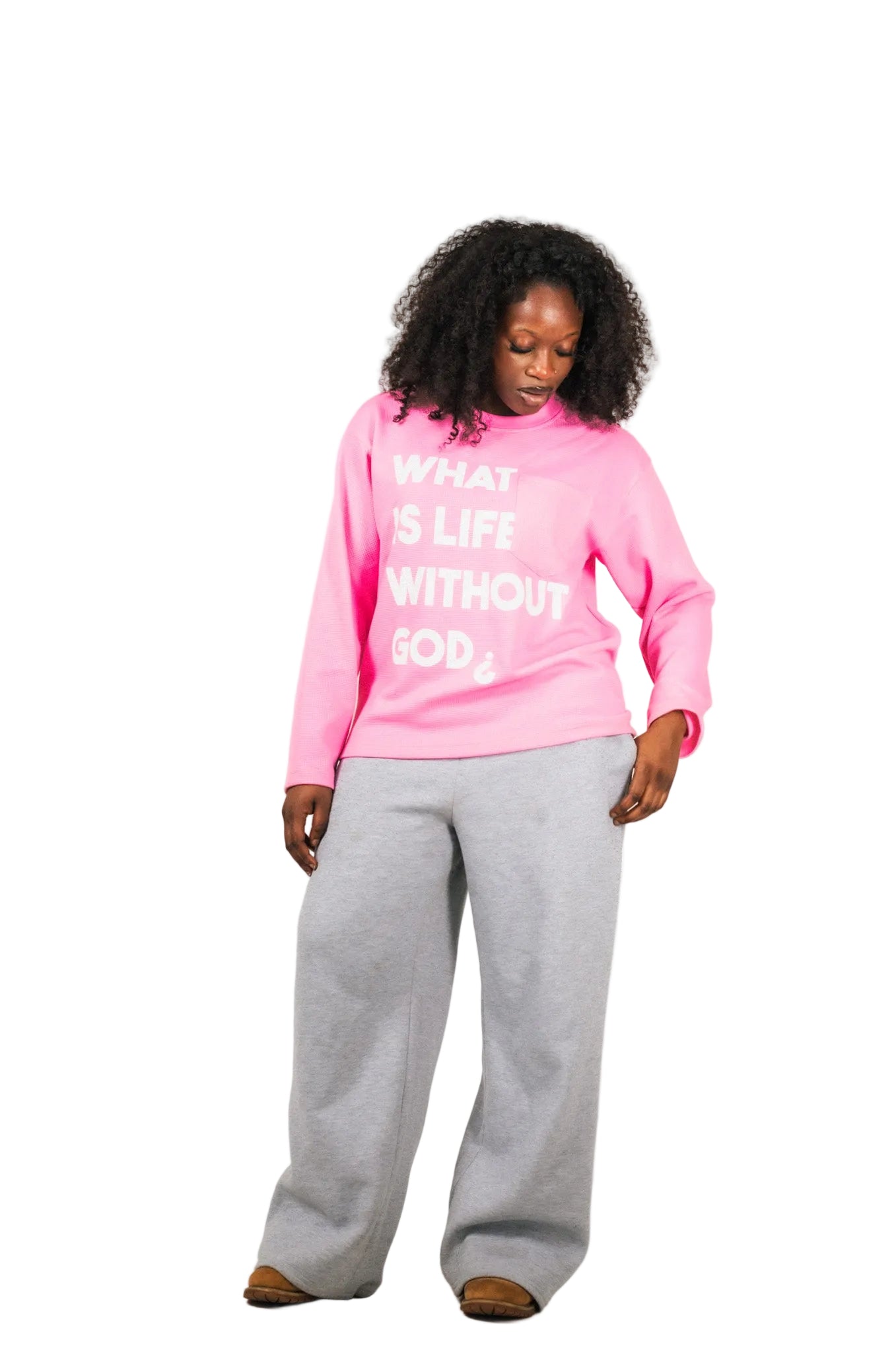 "WILWG¿" WAFFLE KNIT L/S -  PINK