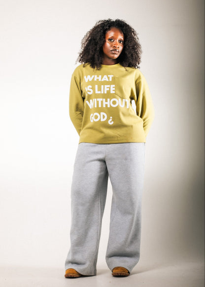 Pierre Bouelle WILWG¿ waffle knit long sleeve in military green, view 2